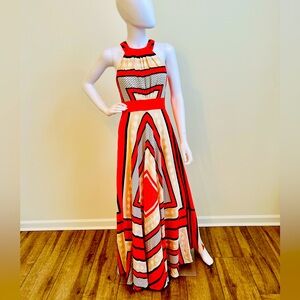 Eliza Woven Multi Color Maxi Dress